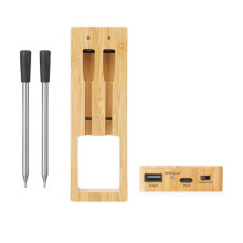 Thermomètre à Viande Intelligent, Thermomètre Alimentaire Sans Fil avec Alerte Intelligente pour Fumoir, Barbecue, Cuisine, Friteuse à Air,
