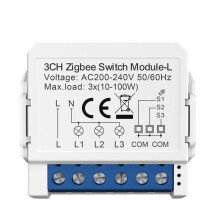 Tuya Zigbee 3.0  Single Fire  Module Two-Way Control Support Voice Control DIY Home Automation 3 Gang