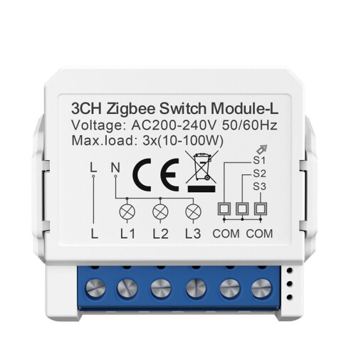 Tuya Zigbee 3.0  Single Fire  Module Two-Way Control Support Voice Control DIY Home Automation 3 Gang