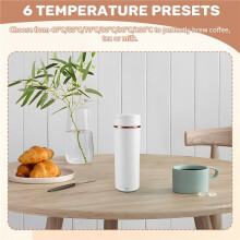 Bouilloire Électrique Portable de avec 6 Préréglages Variables, 500 Ml, Acier Inoxydable 316, Arrêt Automatique, Prise UE
