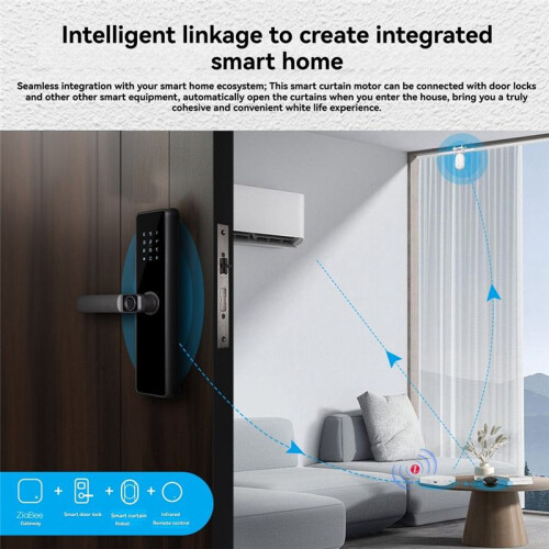 Tuya ZigBee  Electric Curtain Robot Timing Auto Opener Closer Light Sensor App Remote Control 2