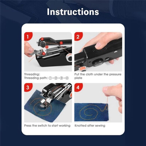 Handheld Sewing Machine Portable  Hand Held Sewing Machine Cordless Electric Stitching DIY Hand Sewer Machine 2