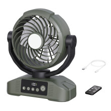 Desktop Outdoor Fan 20000mAh Rechargeable Fan with LED Light 5 Speeds 3 Brightness Levels for Camping Travel A