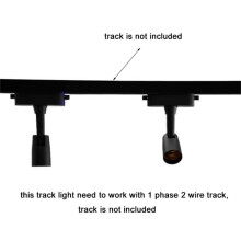 Adjustable Track Light Black and White Single Phase Bulb Replaceable Plastic Track Light DIY Accessories