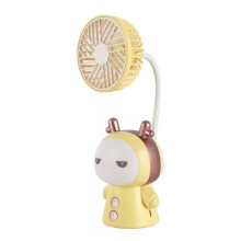 Fan Cartoon Draagbare Ventilator met Nachtlampje USB Oplaadbaar Opvouwbaar Klein Ventilator voor Tafel Studie Bureau Lamp B