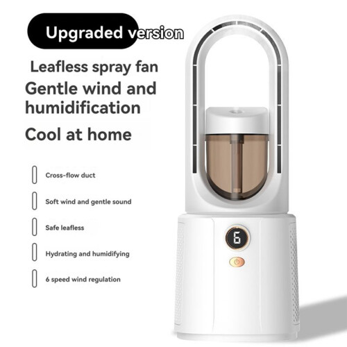 Leafless Atomizing Fan Humidifier Water Replenishment Cooling Desktop Office Home Dormitory Charging Fan 1