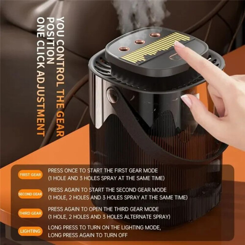New Humidifier Household Atomizer 3L Large Capacity Three Jet USB Silent for Desktop Bedroom Office 2