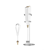 Electric Egg Beater Household Small Handheld Egg Beater with Stand Cordless Foam MakerSmall Mixer White