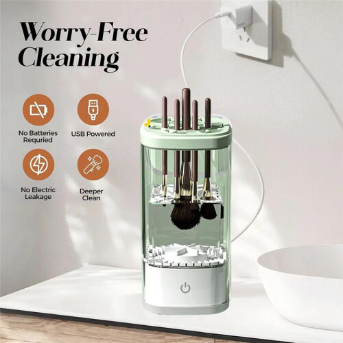 Pulitore Elettrico per Pennelli da Trucco, Macchina Veloce Ed Efficiente, Compatto e Portatile, Ideale per Viaggi e Casa 2