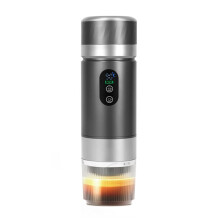 Máquina de Café Portátil 80ml com Aquecimento Automático de 20bar, Ideal para Viagens e Escritório, Compatível com Café Moído e Cápsulas. D
