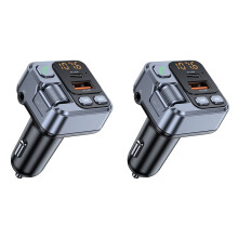 2 St Billaddare med FM-Sändare 30W PD USB-C Snabbladdare för Trådlösa Handsfree-Samtal MP3-Spelare