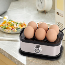 Cozedor Elétrico de Ovos, Cozedor Rápido de Ovos, Capacidade para 6 Ovos Cozidos (Duros, Médios e Moles), Plugue Americano