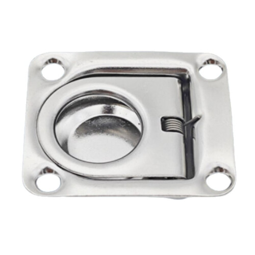 4PCS Marine Recessed Pull Handle Stainless Steel 304 44x38mm Pull Handle Locking Pull Ring for Marine Boatn Yacht 1