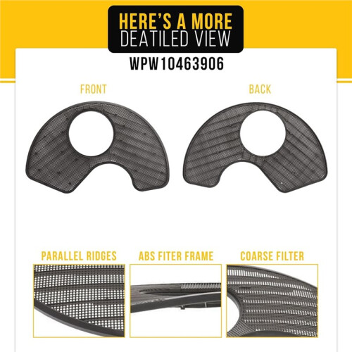 WPW10463906 Dishwasher Filter Replacement Screen for  Amana   Replacement AP6021820 PS11755148 2