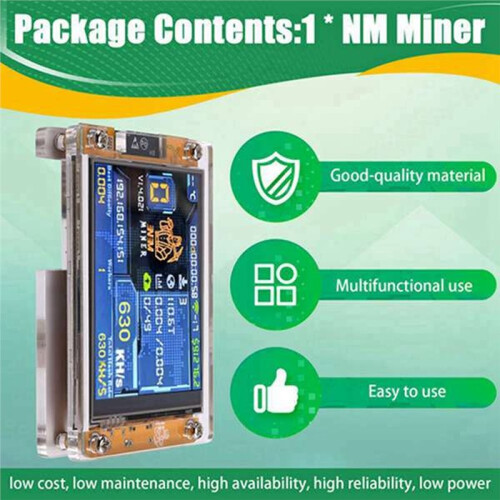 Minerador de Bitcoin e Criptomoedas Solo NMMiner NerdMiner Atualizado com Tela Inteligente de 2,8 Polegadas e 3400KH/S + Suporte para 4 Slots 2