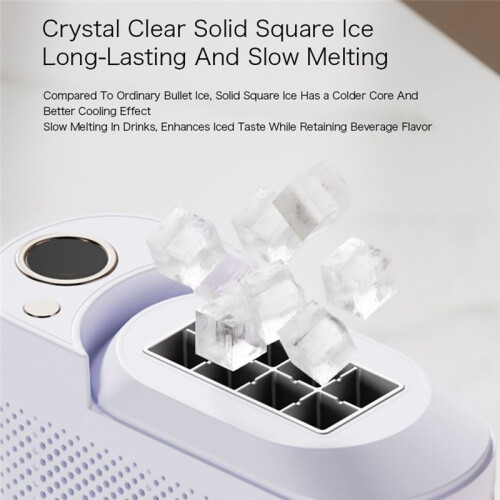Desktop Small Ice Maker  and Convenient Home and Office Camping Car  Ice Making Automatic Ice Box US Plug White 1