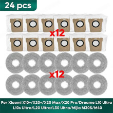 Saco de Pano para Esfregão para X20 / X20 Max / X10+ para L10 Ultra/L20 Ultra / L30 Ultra Mijia M30S/M40 24 Peças
