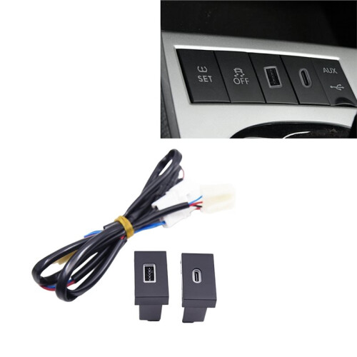 Car USB QC3.0 Type-C PD Fast Charger Socket Phone Charging Outlet Power Adapter for  Lavida 2008-2012 2