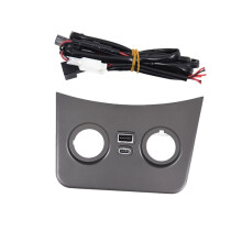 Car PD QC3.0 TYPEC Charger Phone Charging Adapter Car Charger Bezel Cover for  Reina Verna 2010-2016 Dark Gray