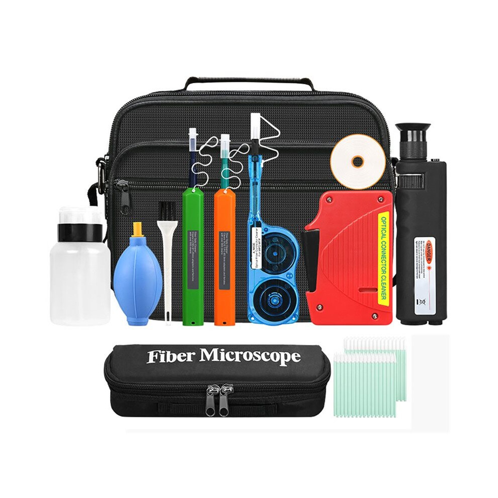 Optical Fiber End Face Cleaning Box Magnifying Glass Sc/Fc/St/Lc 1.25Mm/2.5Mm Fiber Optic Cleaner Pen Cotton Swab Kits 6132123176639
