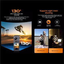 4K WiFi Action Camera 360Panoramic Thumb Sport Camera Motorcycle Riding Stabilization Bodycam Wearable Video Camera