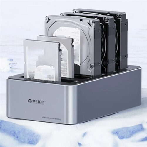ORICO Estação de Acoplamento para Discos Rígidos, Compatível com SSDs/HDDs  de 2,5/3,5 Polegadas, com USB-C 3.2 Gen 1, Duplicador de Sinal e 2