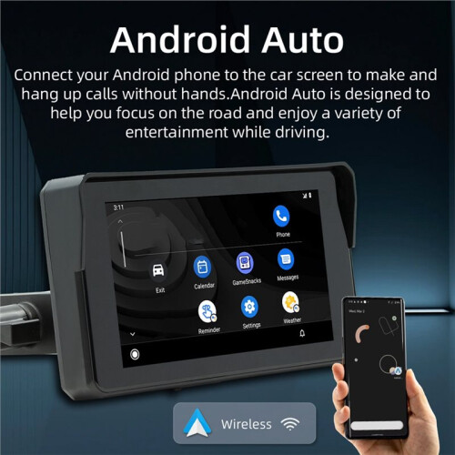 Motorcycle 5Inch Navigation Screen  Portable Waterproof Screen Wireless Carplay Android Auto MP5 Player 2