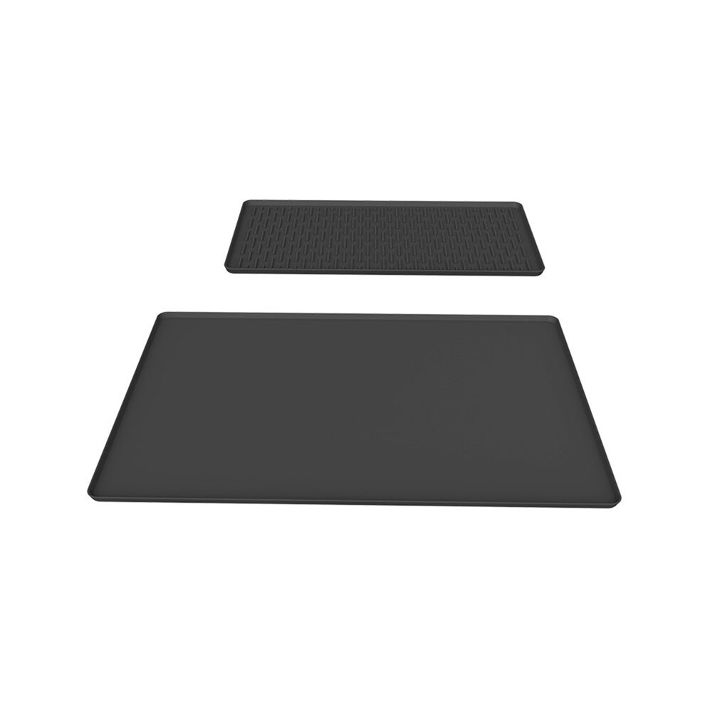 Brecantia Silicone Coffee Mat 40X60cm Bar Mat With Removable Dish Drying Mat Non-Slip Under Coffee Maker Espresso Machine B
