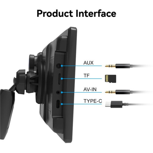 Car 8 Inch Navigation Display Wireless Carplay Android Auto MP5 Player 4K Driving Recorder  Portable Screen 1
