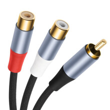 Stereo 3.5mm Male to Dual RCA Y Splitter Cable Jack Audio Adapter for Computer Phone Amplifier Speaker Home Theater