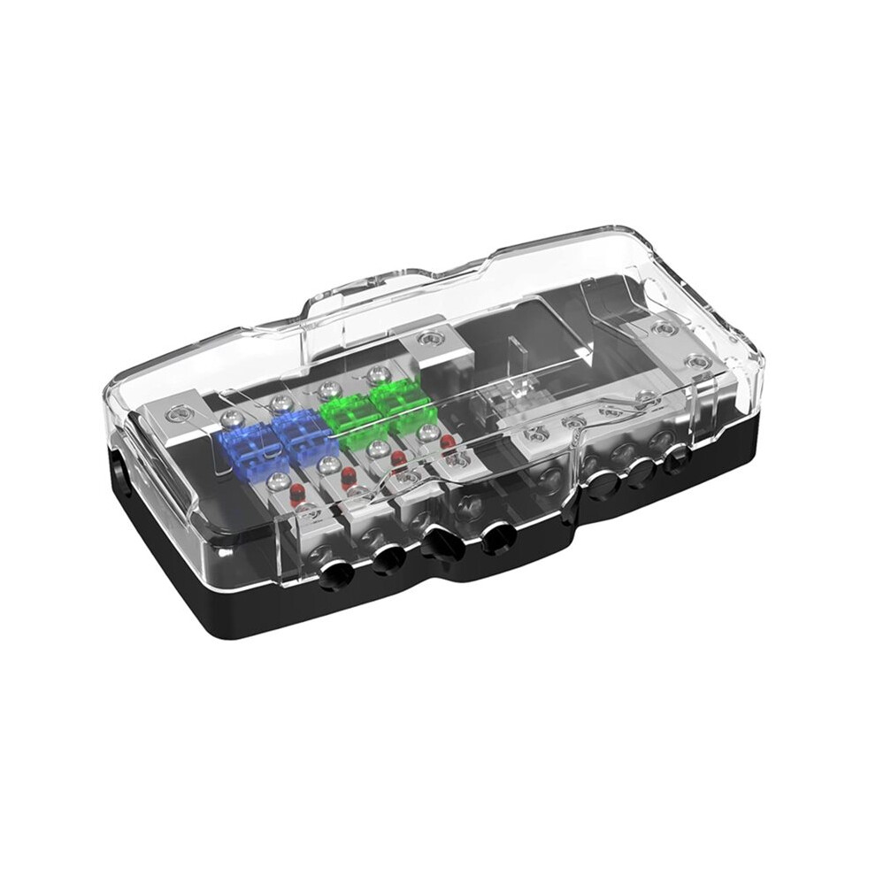 Car Audio Fuse Holder 4 Way Fuse Distribution Box For Automotive Systems 12V 0/4 Gauge With Ground 4711844543252