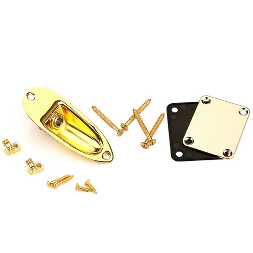 Guitar Neck Plate String Tree Guide Retainer 1/4 Inch Input Jack Socket Plate for Electric Guitar Part 1