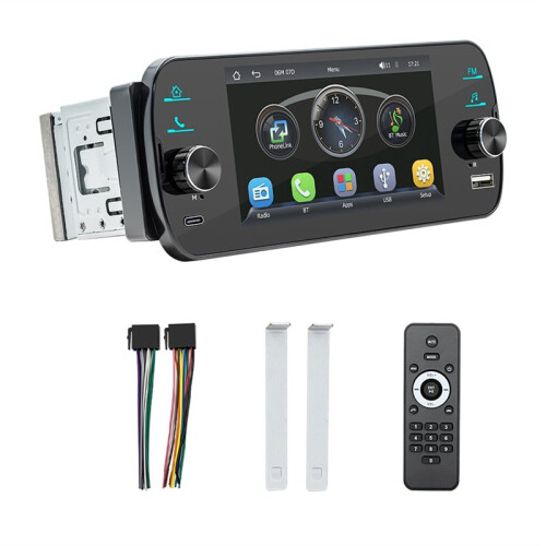 Car 1DIN 5Inch Navigation Display  Portable Screen Wireless Carplay Android Auto MP5 Player