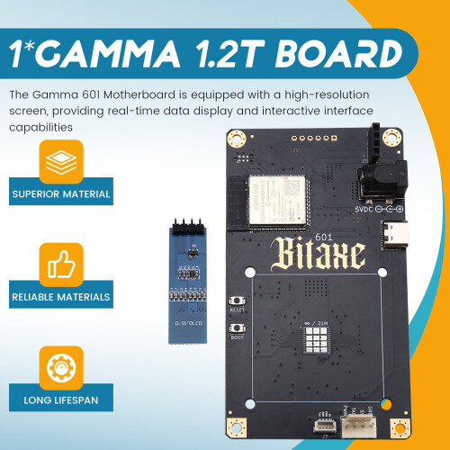 Open Source for Bitaxe Gamma Miner Board 1.2TH/S 18W Gamma 601 Base Board with Screen Not Include Shell 1