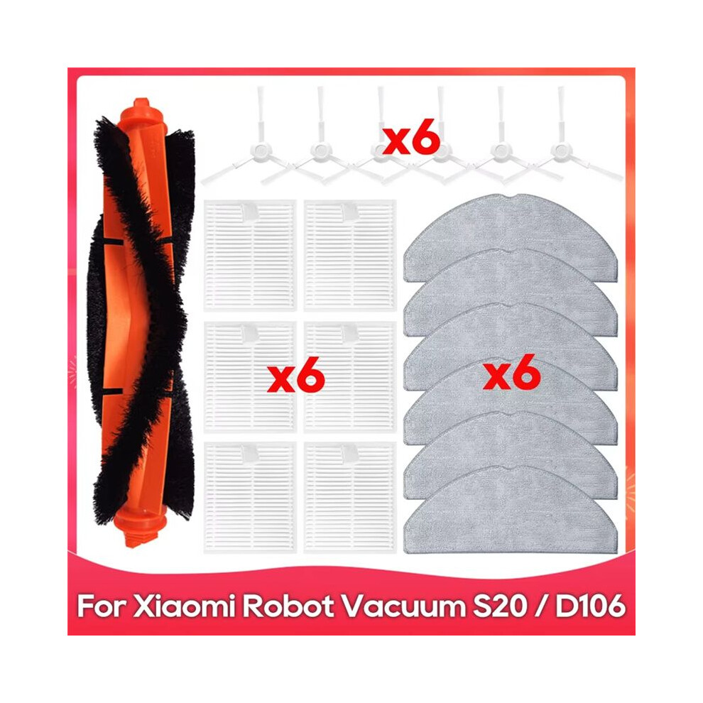 For Robot Vacuum Cleaner S20/D106 Parts Side Main Brush Hepa Filter Mop Cloth Replacement Parts Kit Accessories 6033169646110