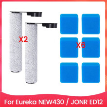 8PCS Main Brush and Sponge Set Replace for NEW430/JONR ED12 Floor Scrubber Replacement Parts Main Brush Sponge