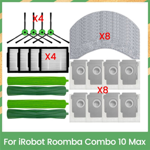 Main Brush Filter Mop Cloth Dust Bag for   Combo 10 Max Replacement Parts Efficient Cleaning Accessories