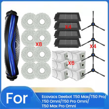23 Pièces de Rechange pour Deebot T50 Max/T50 Pro/T50 Omni/T50 Pro Omni/T50 Max Pro Omni, Brosse, Filtre, Sac à Poussière, Balai à Franges