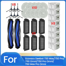 32PCS for Deebot T50 Max/T50 Pro/T50 Omni/T50 Pro Omni/T50 Max Pro Omni Spare Parts Brush Filter Dust Bag Mop