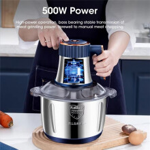 Electric Meat Grinder 5L Food Crusher Stainless Steel Multi-Function Food Processor Chopper Kitchen Mixer UK Plug