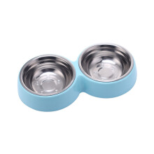 (StyleH) Colored Pet Candy Stainless Steel Double Bowl With Multiple Styles Bowls Of Pet