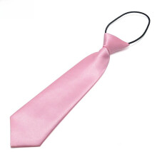 (Pink)Childrens Casual Neck Tie With Elastic Band For School Uniforms And Group Events