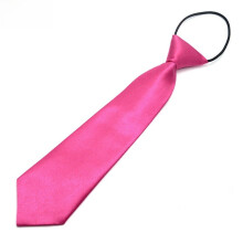 (Rose Red)Childrens Casual Neck Tie With Elastic Band For School Uniforms And Group Events