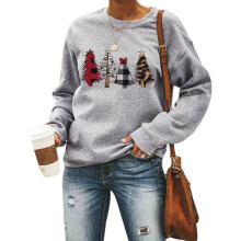 (3XL) Womens Christmas Sweatshirt Ladies Long Sleeve Tops Jumper Blouse Pullover