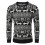 (Black,M)Xmas Herren Weihnachtspullover Retro Vintage Pulli Schneeflocke Strick Strickwaren Tops 1