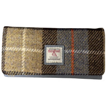 (Brown) Large Tartan Purse Made with Genuine Harris Tweed