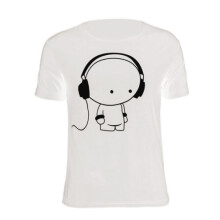 (Blanc,XL=US M)Camiseta DJ Bebé Música Hip Hop Dibujos Animados Inspirada Mujer Hombre Piel Imprime Ete