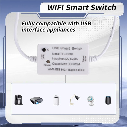 Tuya USB   WIFI Controller Universal Breaker Timer  Life för USB-Apparater för Alexa  Home 1