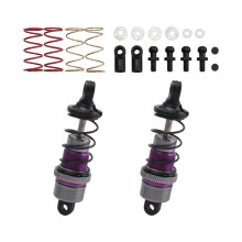 1/10 1 Par de Amortiguadores HidráUlicos de Metal Coche de Control Remoto RC Coche de Carreras Plano (63 Mm) PúRpura
