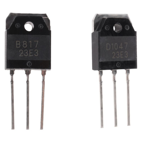 2 silicon transistor - D 1047 + B 817, 200 V, 12 A